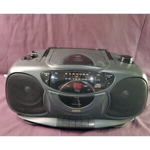 Sanyo Boombox CD Cassette Player AM FM Radio Portable Stereo